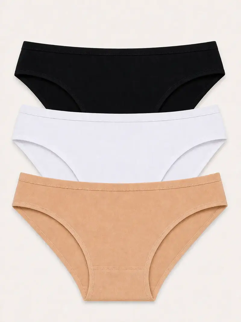 Şahin Kadın -Siyah Beyaz Ten- Likralı Bikini Külot- 3'lü Paket
