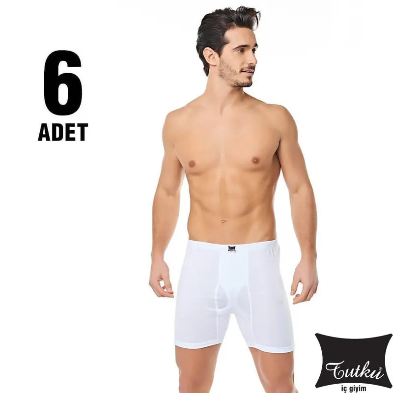 Tutku Tutku 0111 Erkek Beyaz Ribana Paçalı Arjantin 6'lı İçlik