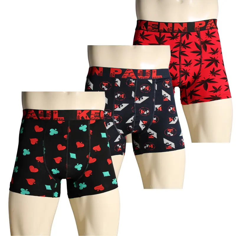 Kenn Paul 3'lü Erkek Desenli Pamuklu Lüks Boxer | Yumuşak Kumaş | Rahat Boxer