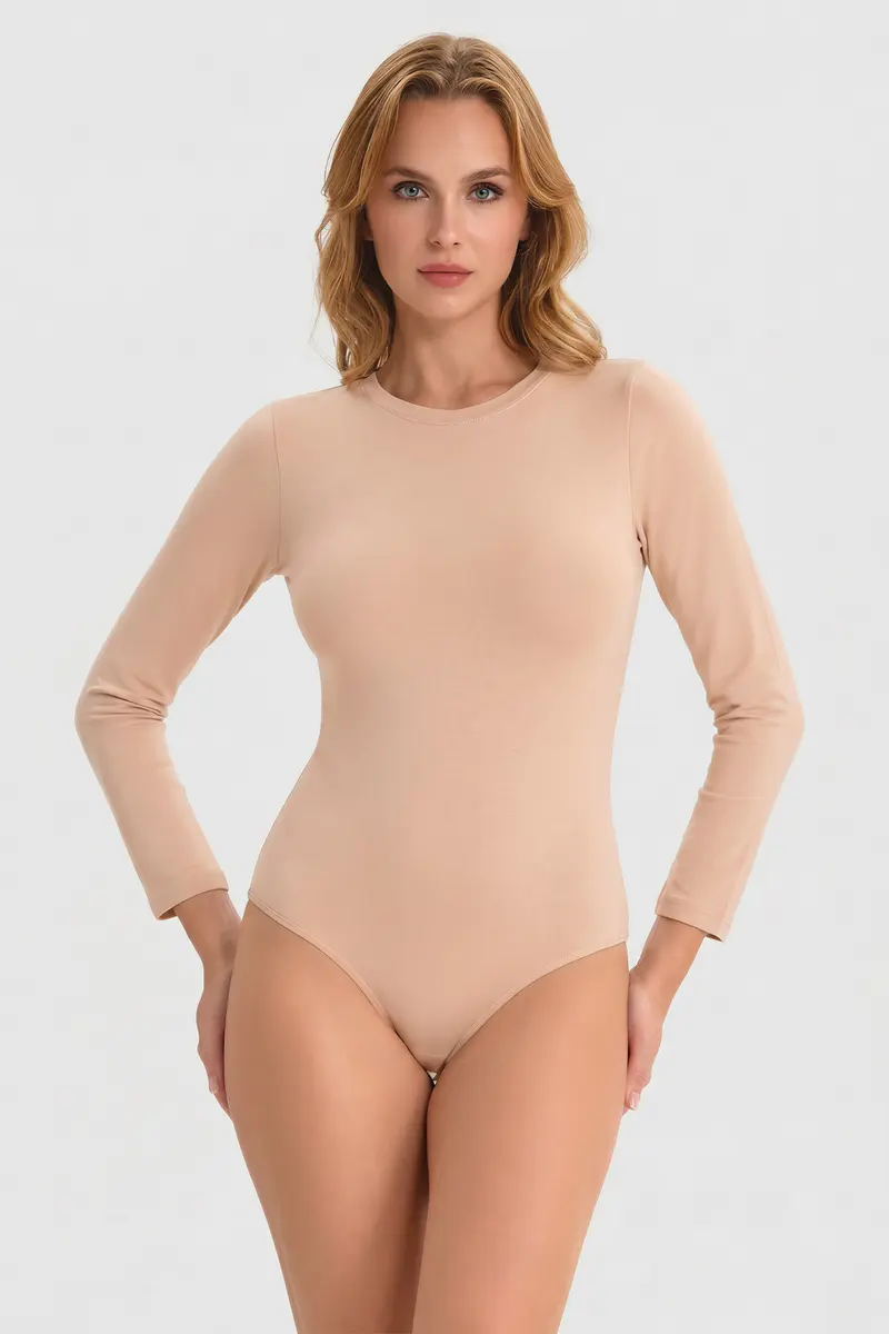 Berrak Berrak 2107 Kadın Çıtçıtlı (Kancalı) Body — Ten