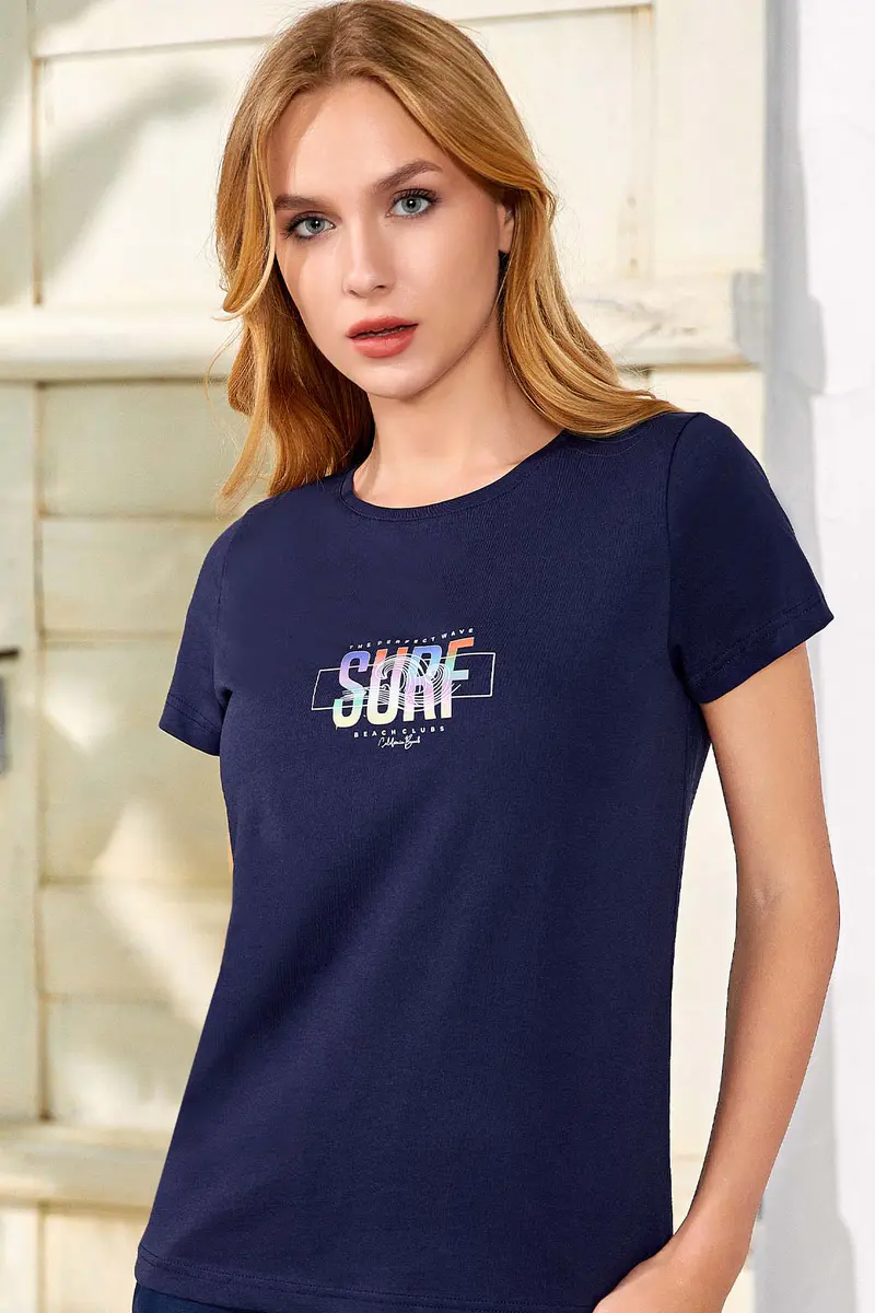 Berrak Berrak 8147 Kadın T-Shirt — Lacivert