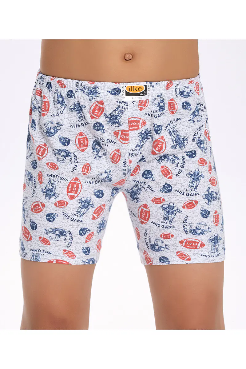 İlke %100 Pamuk Çocuk Desenli Boxer
