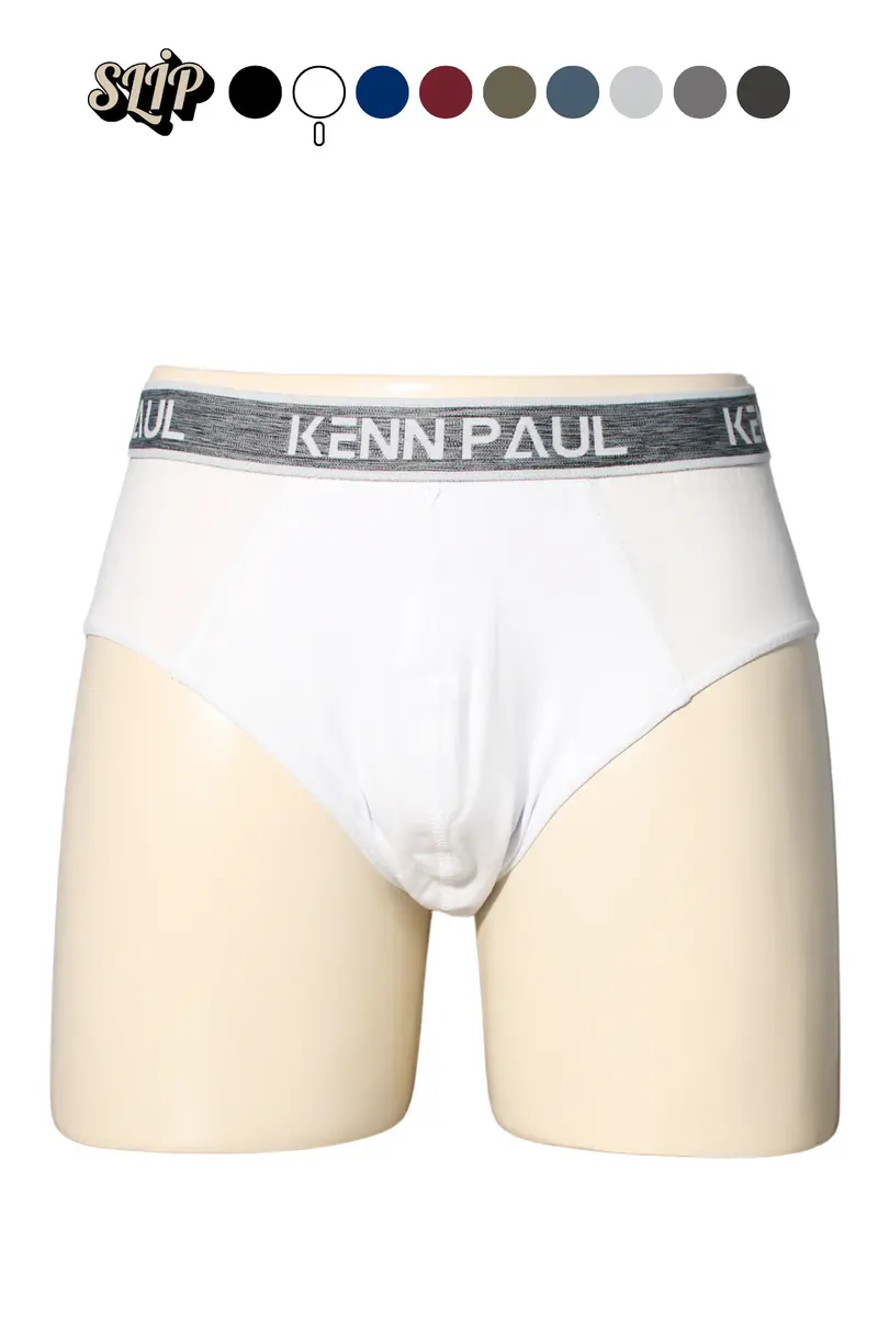 Kenn Paul Erkek Düz Pamuklu Beyaz Boxer | Slip Boxer