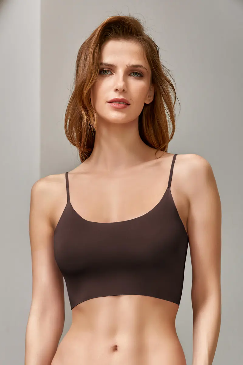 Berrak Berrak 2648 Kadın Lazer Kesim Crop — Kahve