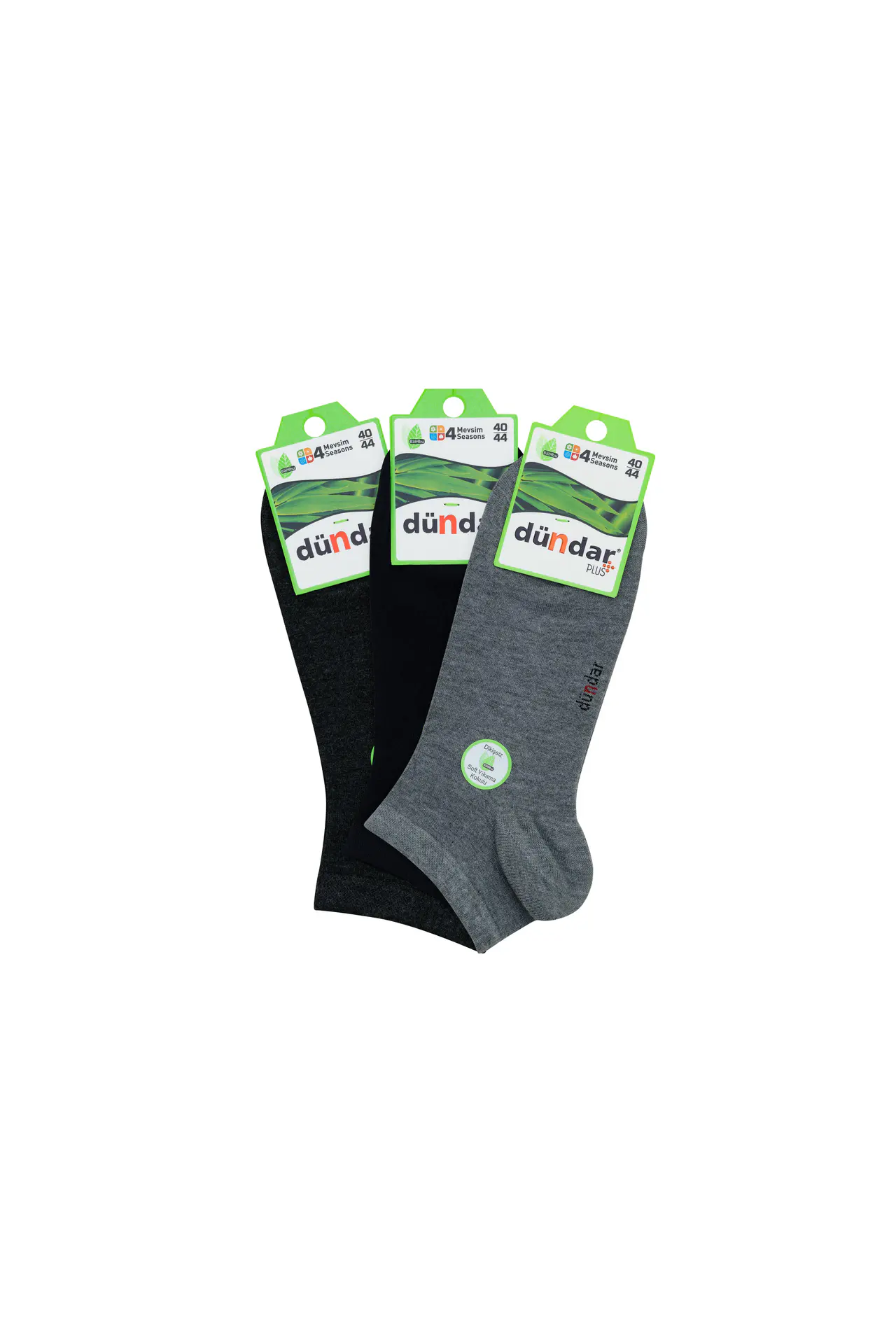 Dündar Çorap 4 Mevsim 12'li Erkek Bambu Soket (Patik) 40-44 — Asorti