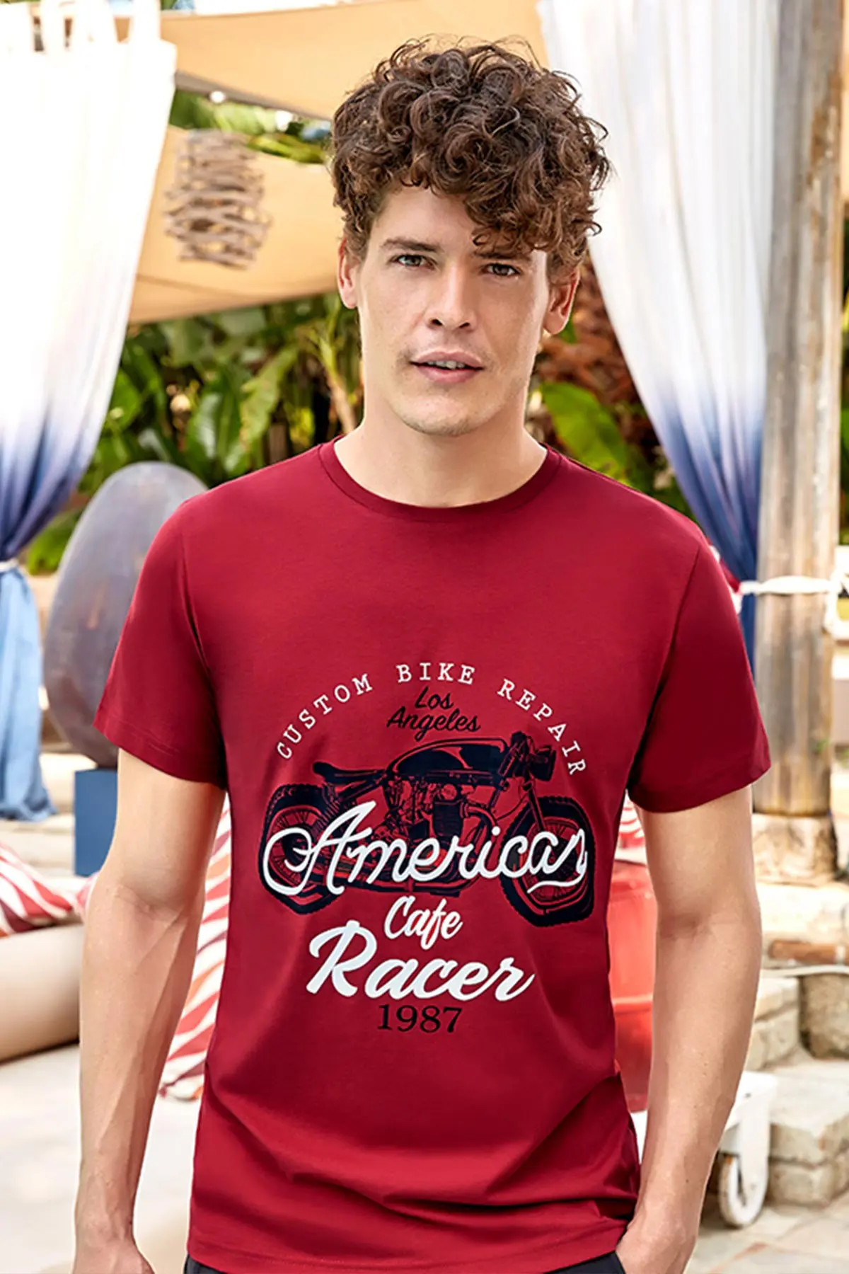 Berrak Berrak 4076 Erkek T-Shirt — Bordo