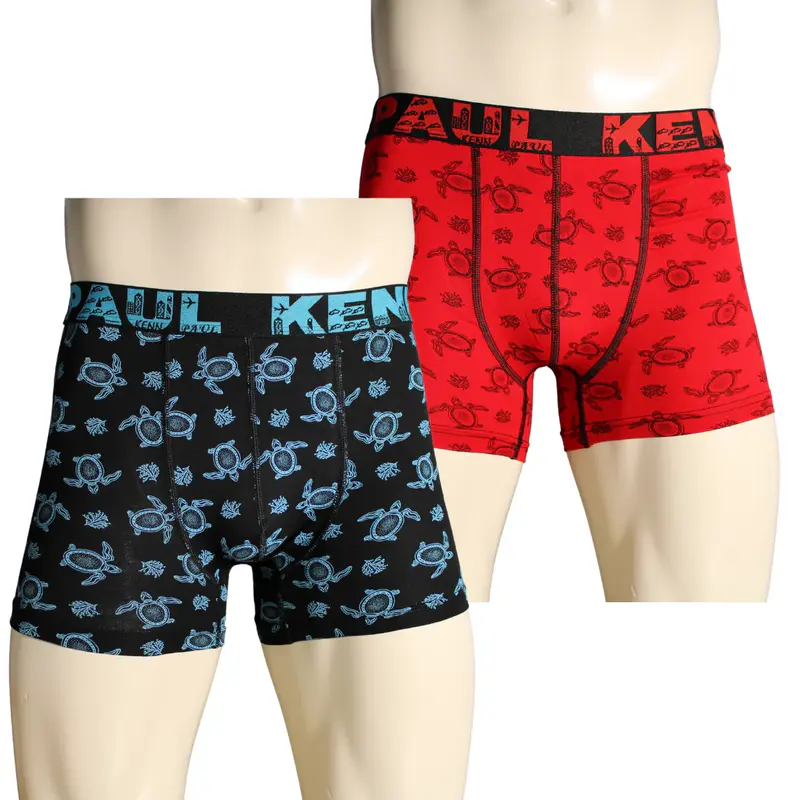 Kenn Paul 2'li Erkek Desenli Pamuklu Lüks Boxer | Yumuşak Kumaş | Rahat Boxer |