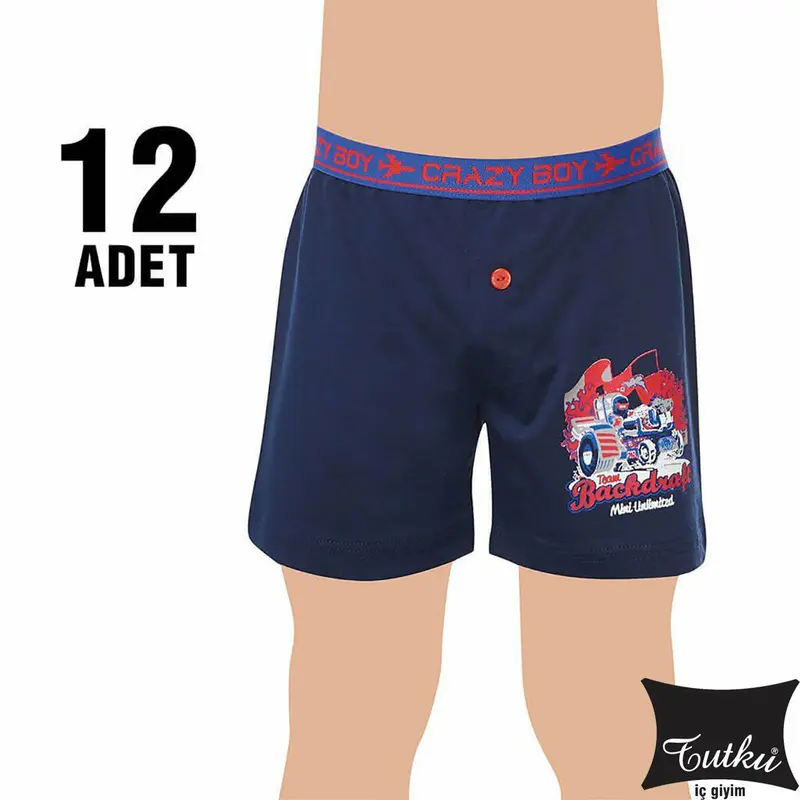 Tutku Tutku 0253 Elestan Baskılı Erkek Çocuk Boxer 12'li