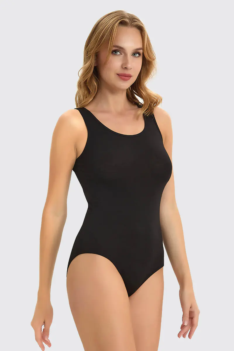 Berrak Berrak 8070 Kadın Modal Çıtçıtlı (Kancalı) Body — Siyah