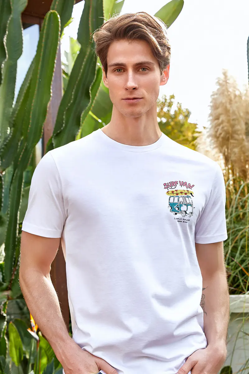 Berrak Berrak 4113 Erkek T-Shirt — Beyaz