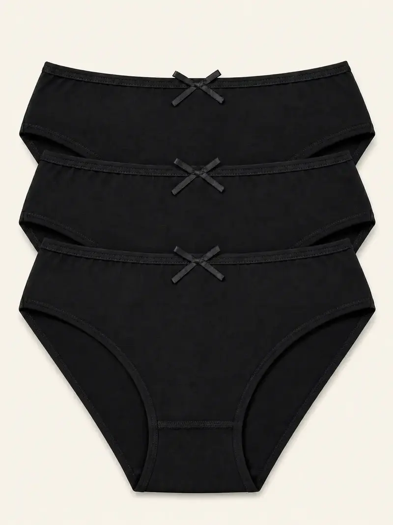 Şahin Kadın 3'lü Paket Bambu Bikini Külot — Siyah