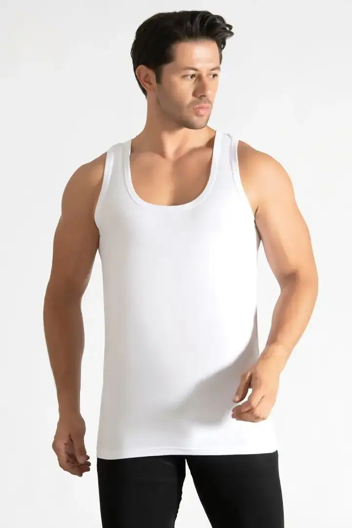 Tutku Tutku 0102 Erkek Beyaz Ribana Atlet 6'lı