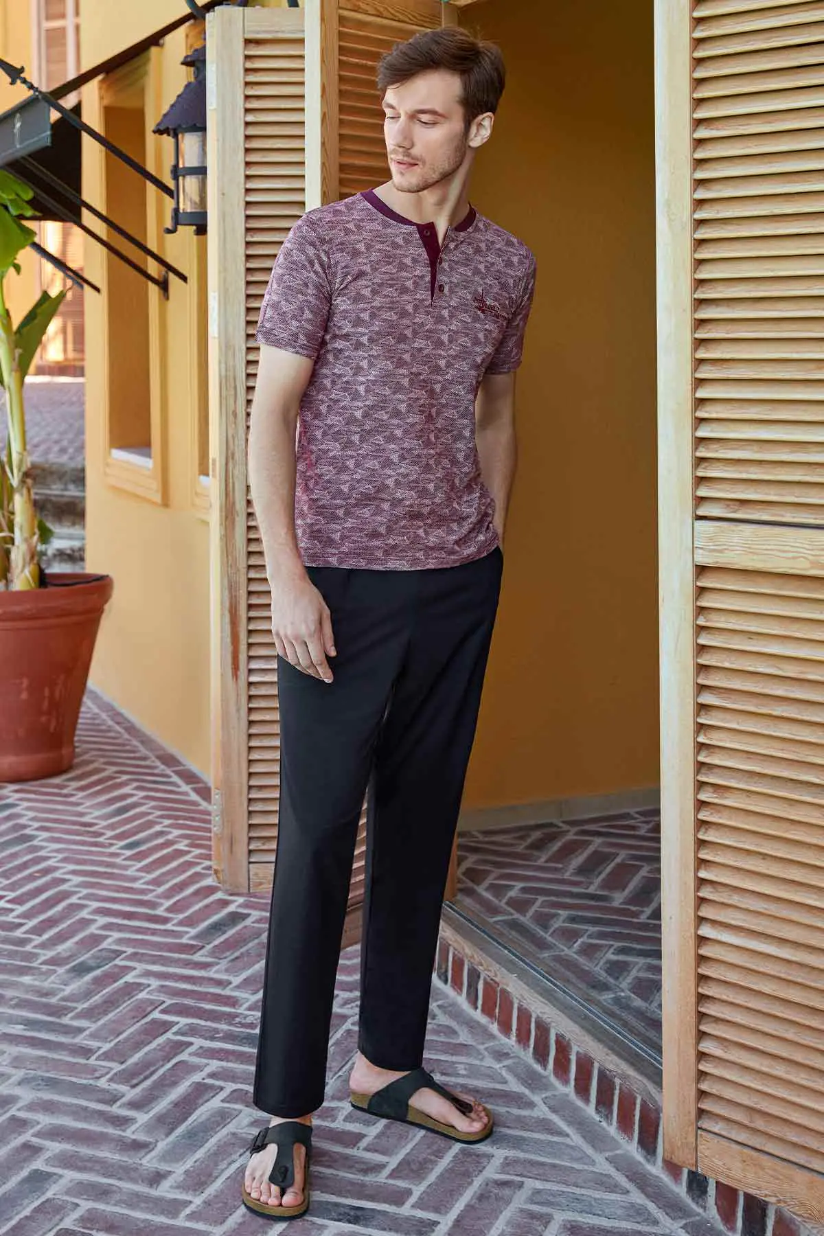 Berrak Berrak 9207 Erkek Pijama Takımı — Bordo