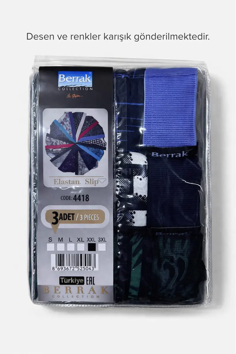 Berrak Berrak 4418 Erkek 3'lü Slip