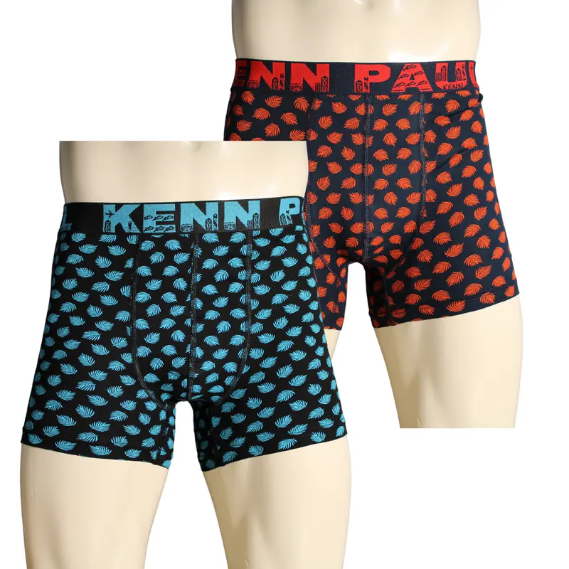 Kenn Paul 2'li Erkek Desenli Pamuklu Lüks Boxer | Yumuşak Kumaş |
