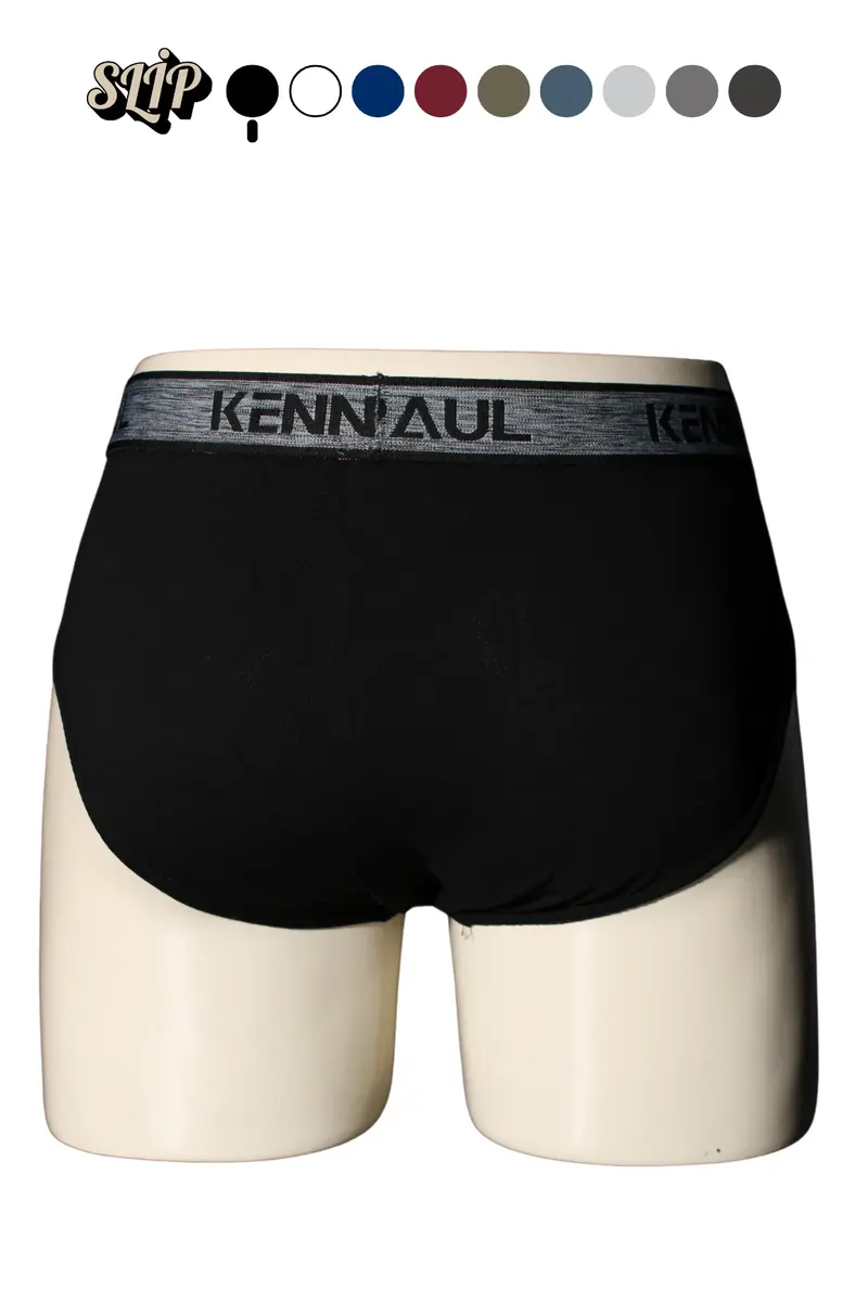 Kenn Paul 5'li Erkek Düz Pamuklu Siyah Boxer | Slip Boxer