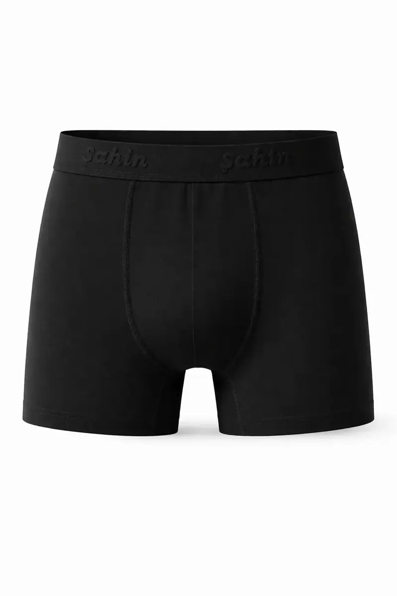 Şahin Erkek 3'lü Paket Modal Boxer — Siyah