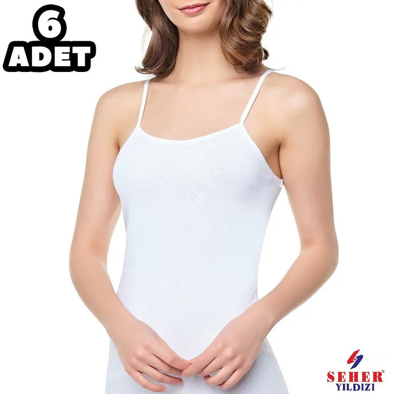 Seher Yıldızı Seher 0061 Bayan Ribana İp Askılı Atlet 6'lı