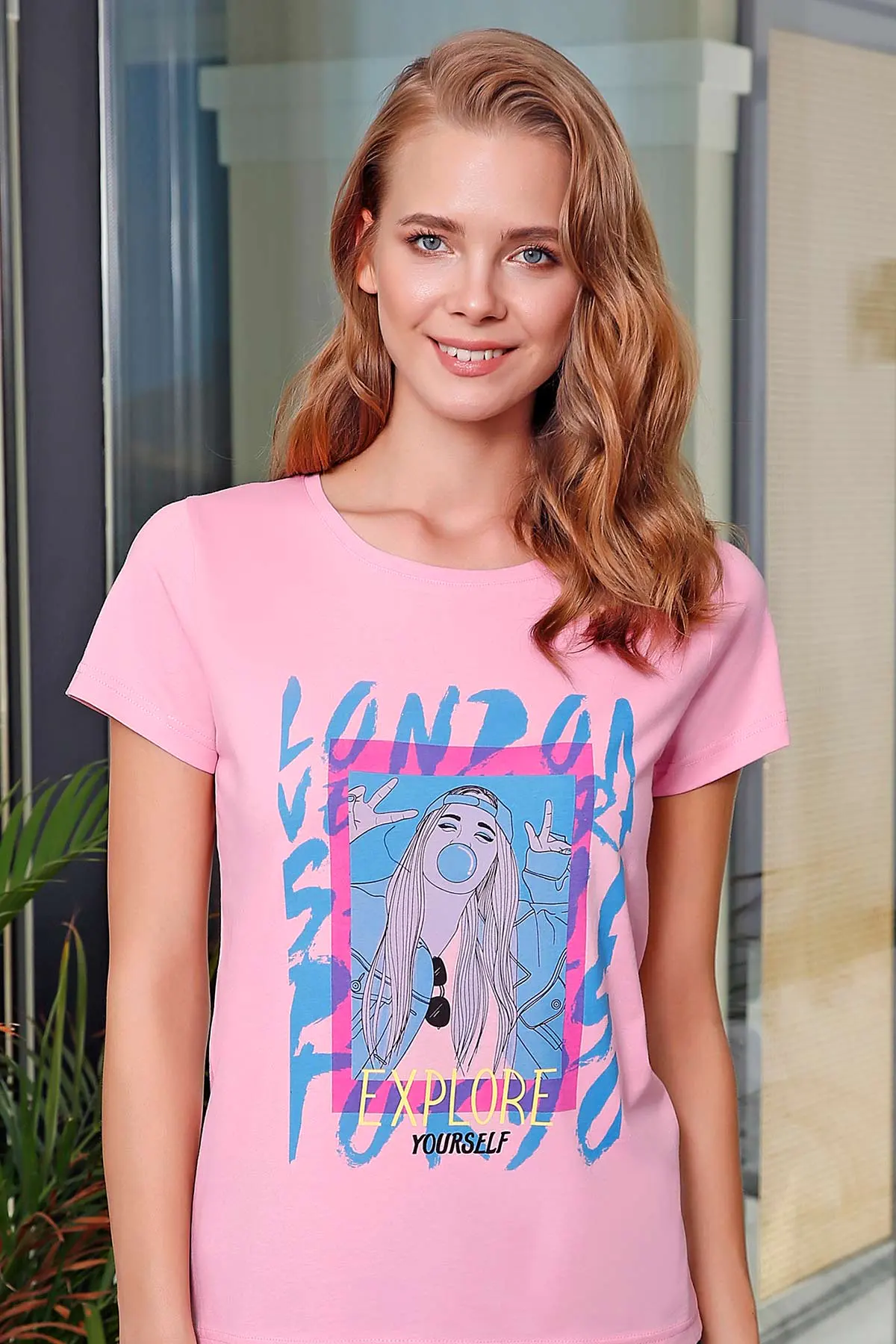 Berrak Berrak 8112 Kadın T-Shirt — Pembe